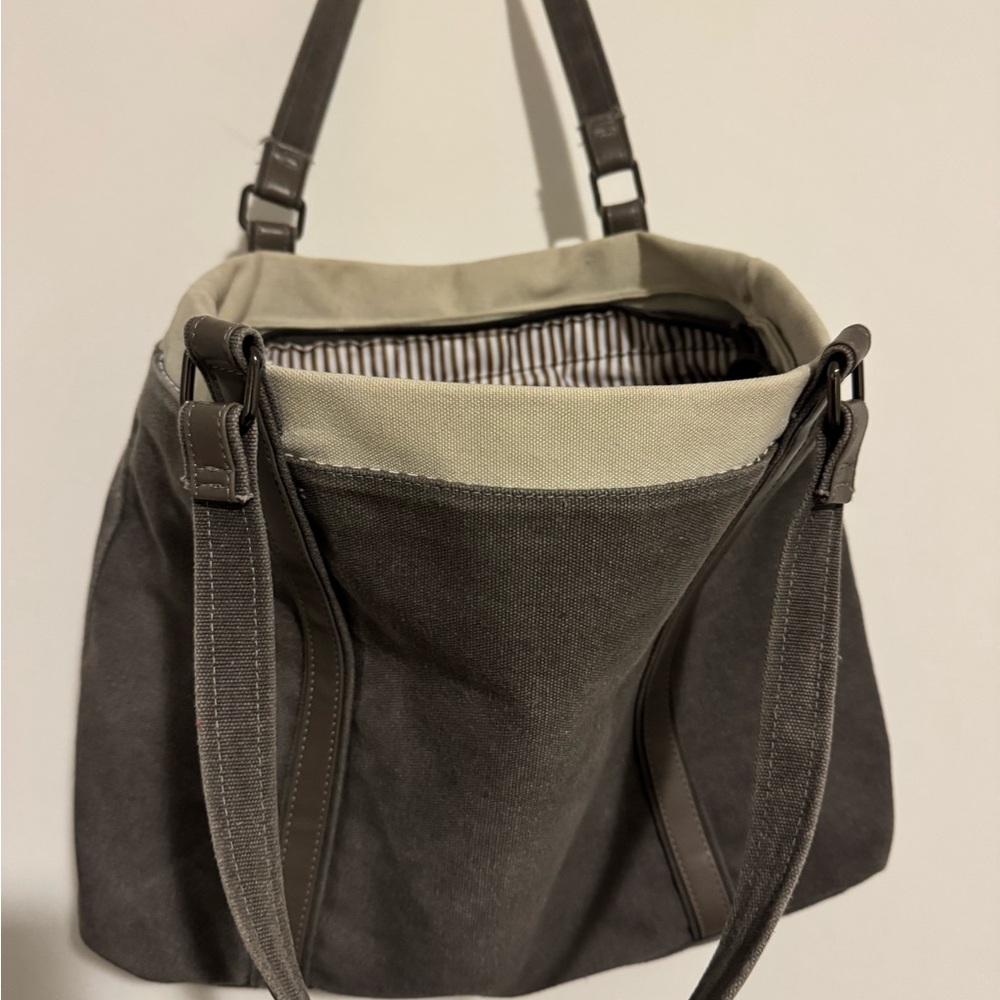 Stylish Gray Canvas Tote Bag